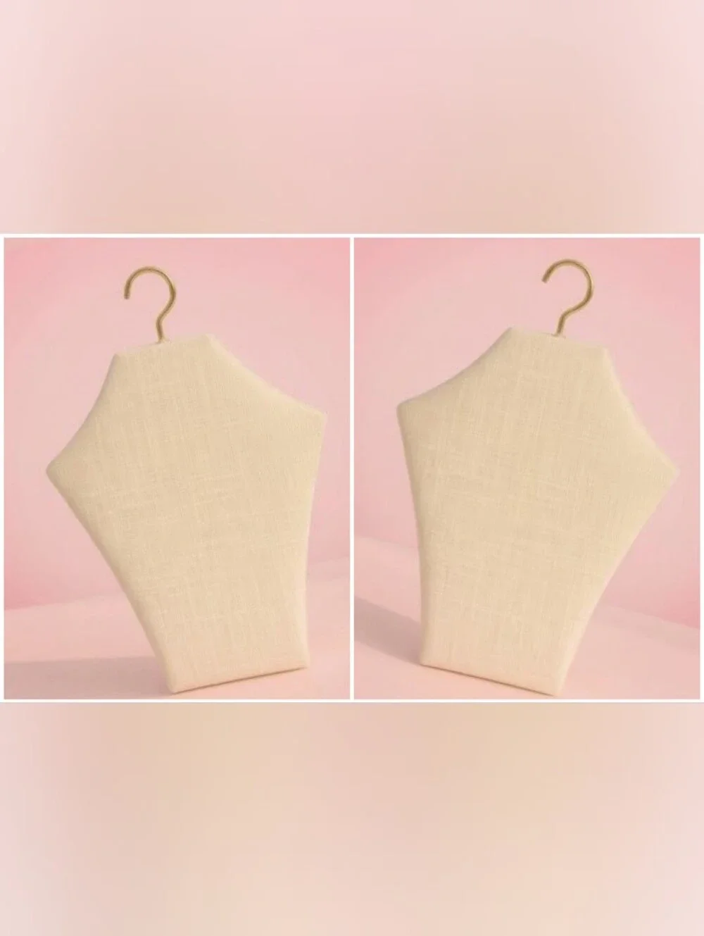 Cream Jewelry Display Bust with Gold Hook